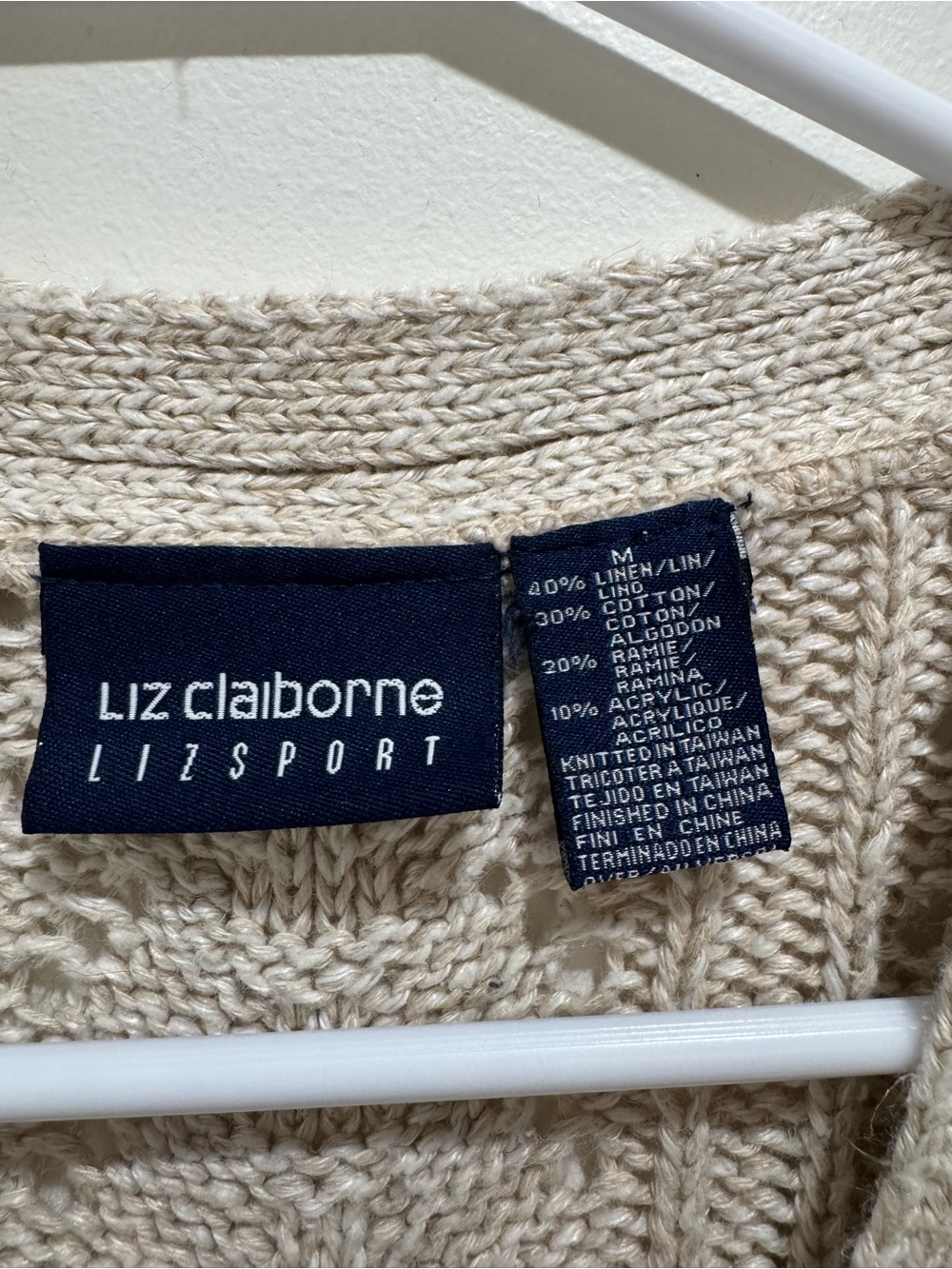 Vintage Liz Claiborne Liz Sport Open Knit Button Front Sweater Vest Size M - Picture 3 of 5